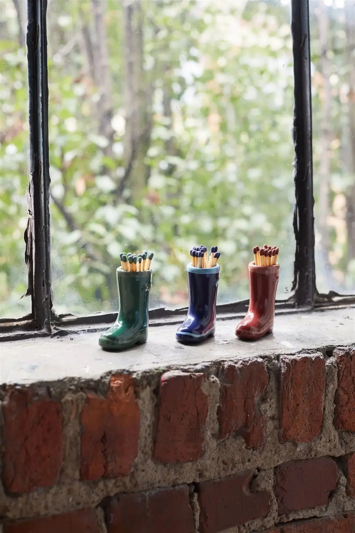 Paddywax Wellington Boot Matches Holder with 25 Matches