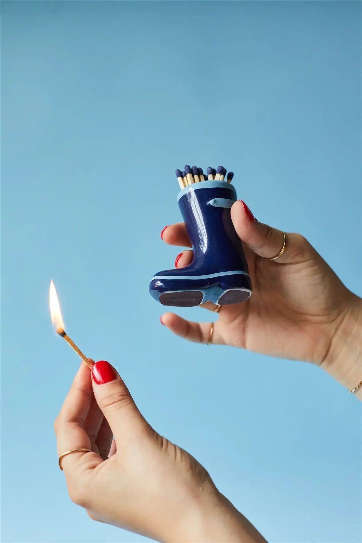 Paddywax Wellington Boot Matches Holder with 25 Matches