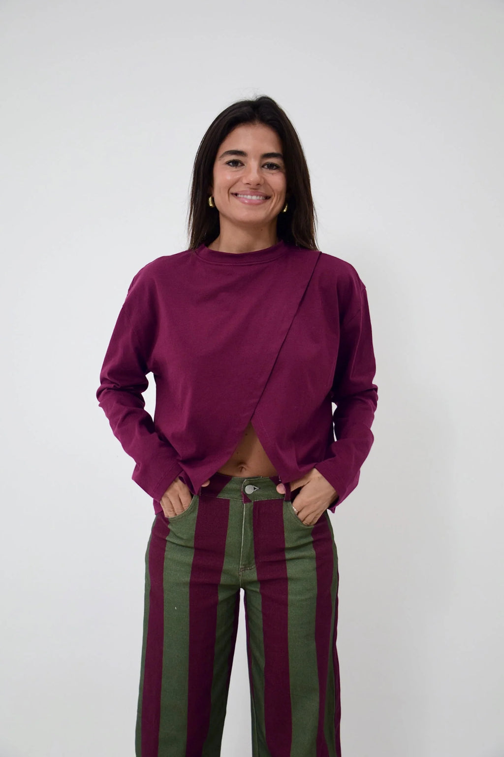 MindTraveler - Agata Long Sleeve T-Shirt / Burgundy