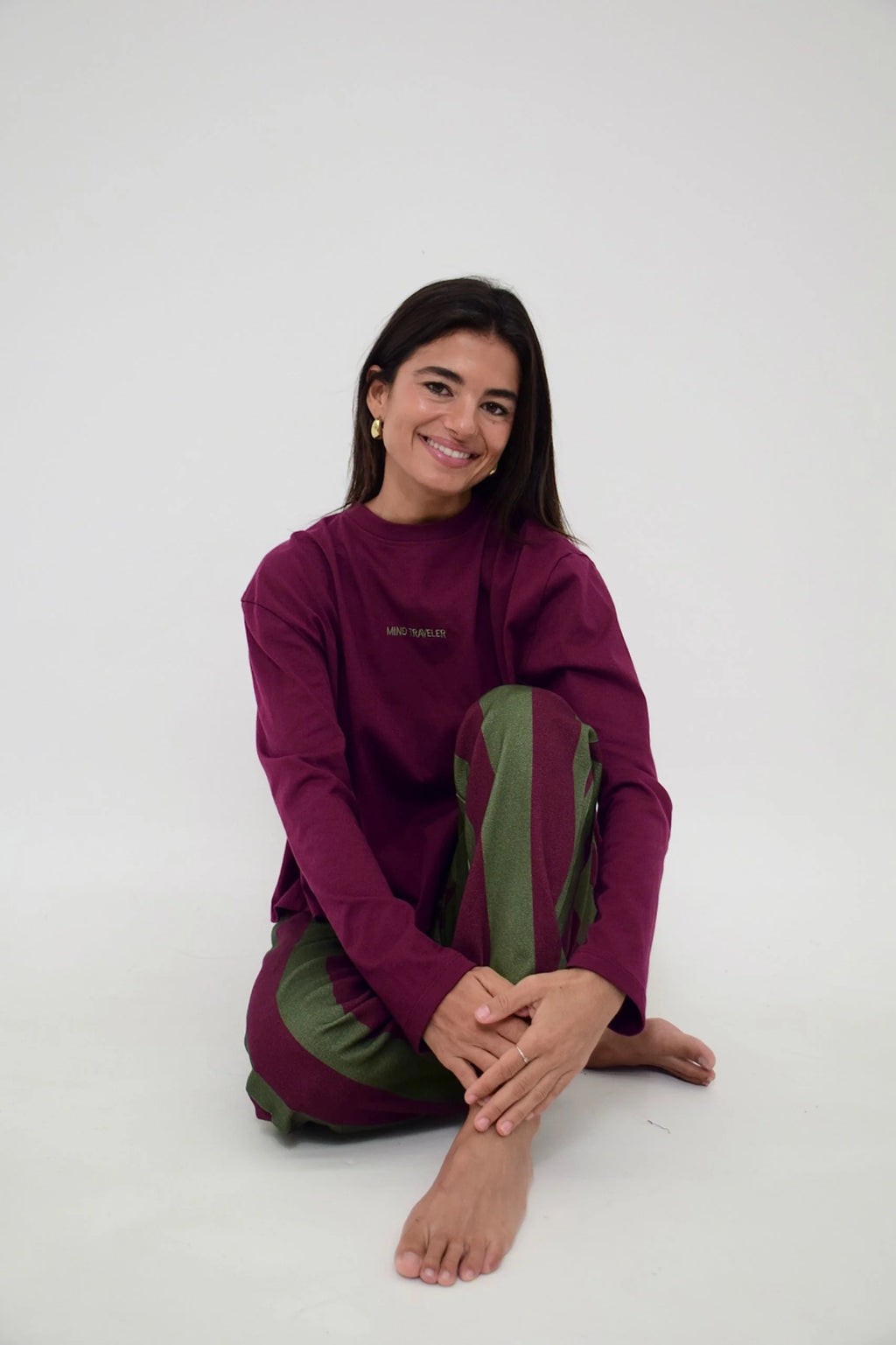 MindTraveler - Agata Long Sleeve T-Shirt / Burgundy
