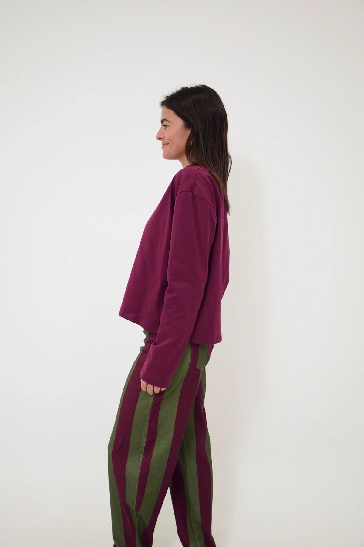 MindTraveler - Agata Long Sleeve T-Shirt / Burgundy