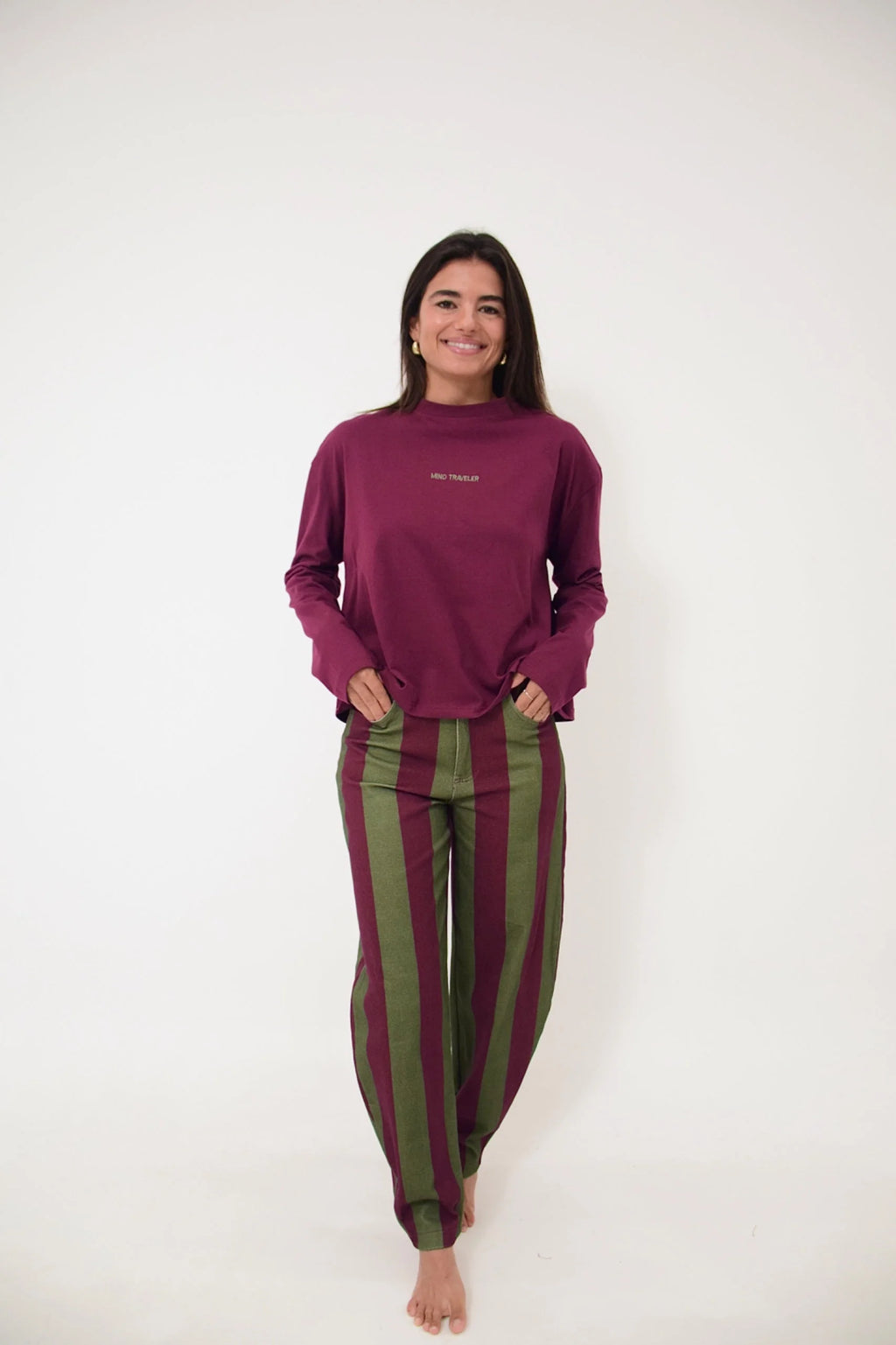 MindTraveler - Agata Long Sleeve T-Shirt / Burgundy