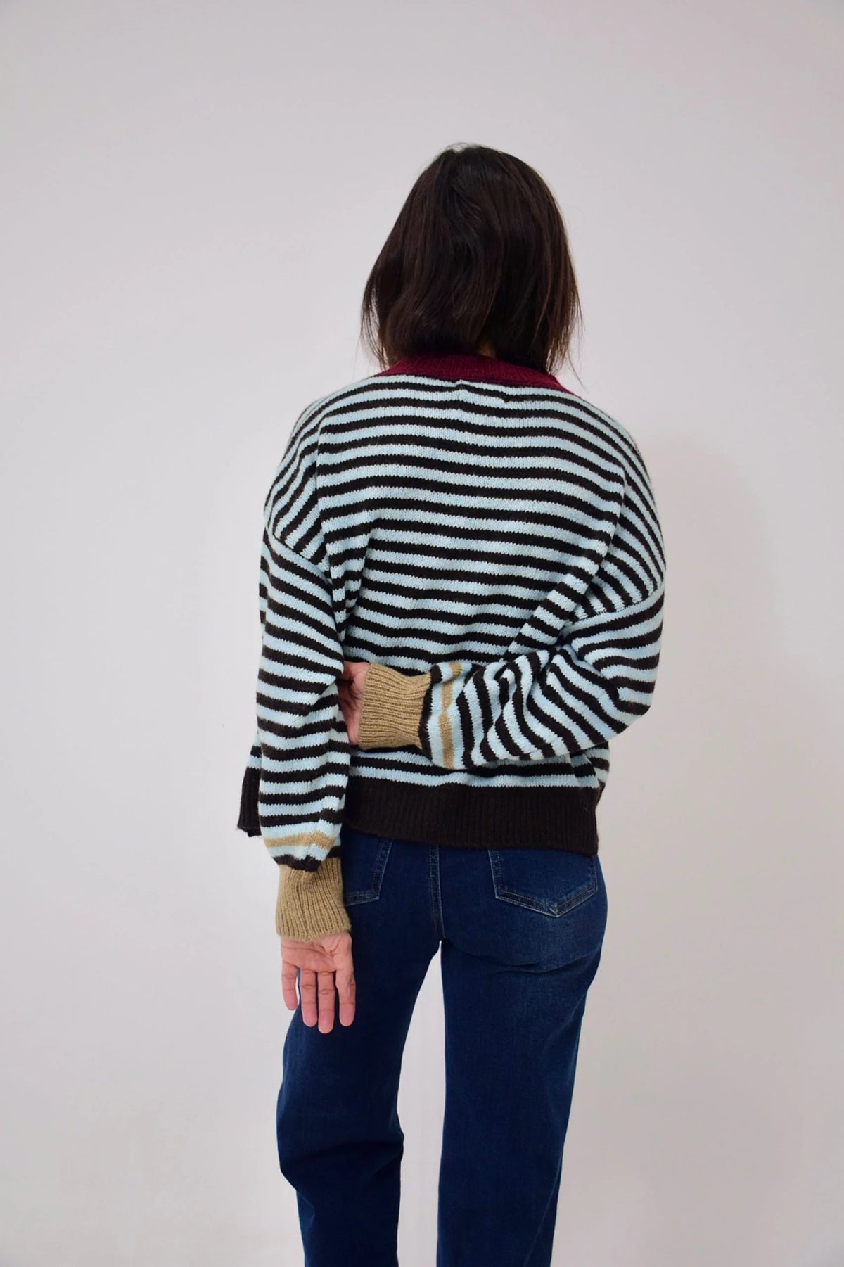 MindTraveler - Tessa Cardigan / Light Blue and Brown