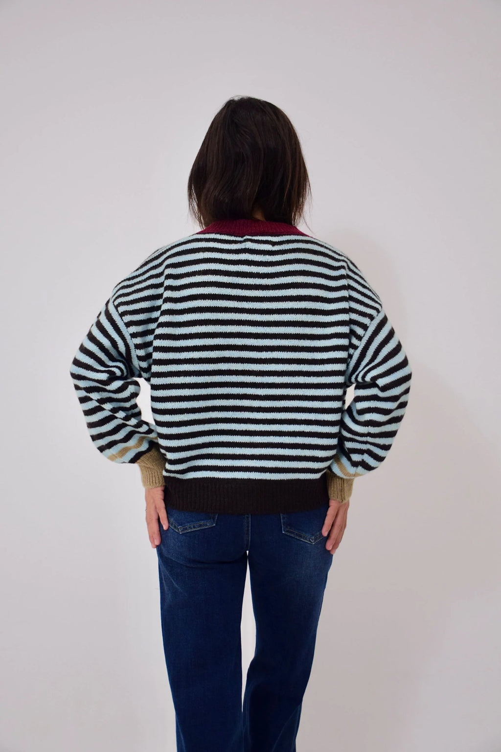 MindTraveler - Tessa Cardigan / Light Blue and Brown