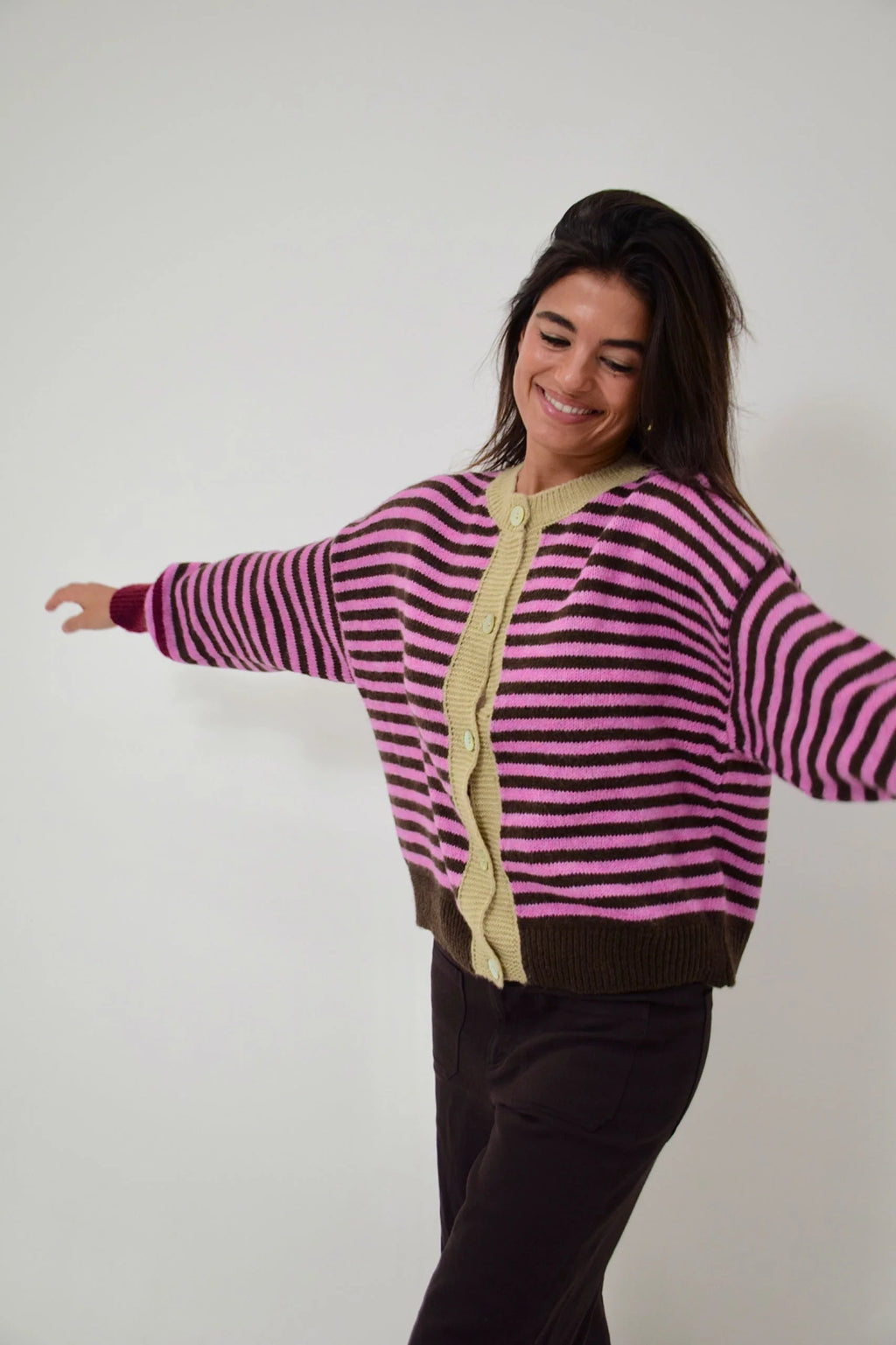 MindTraveler - Tessa Cardigan / Pink and Brown