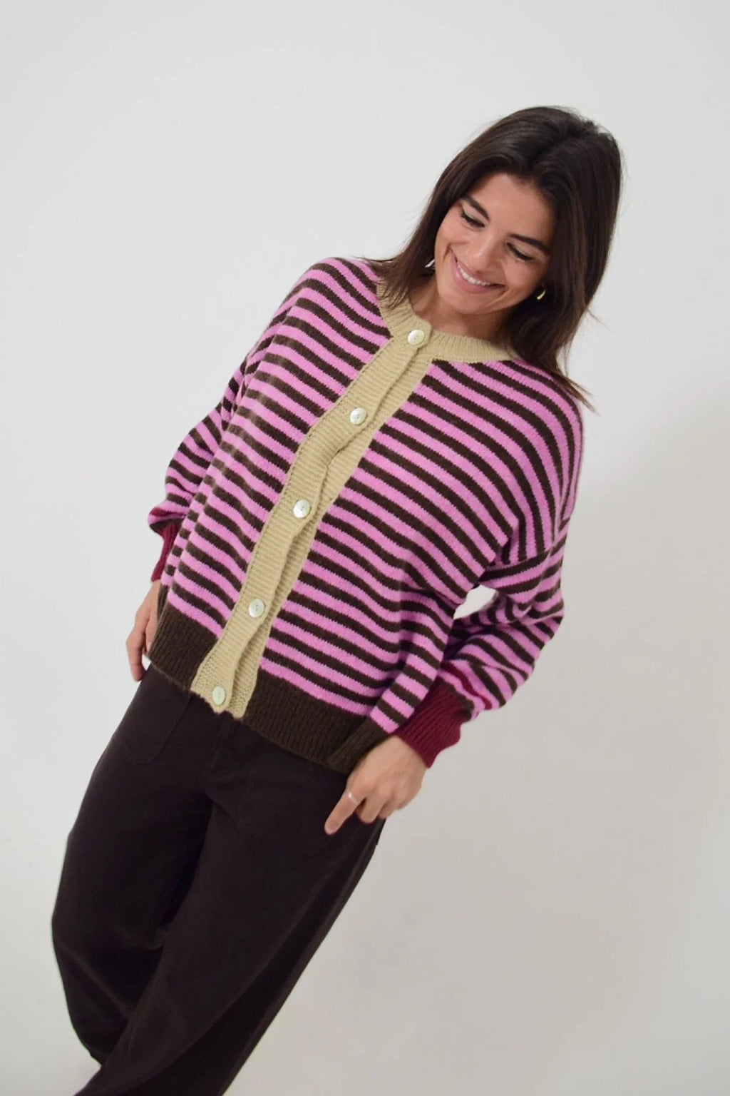 MindTraveler - Tessa Cardigan / Pink and Brown