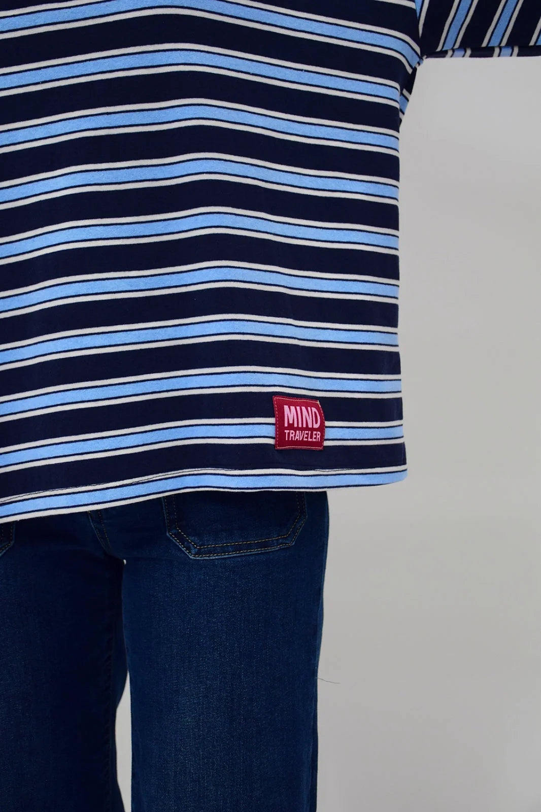 MindTraveler - Alex Long Sleeve T-shirt / Sailor Stripes Blue
