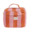 Toilettas - Terracotta/Roze Strepen
