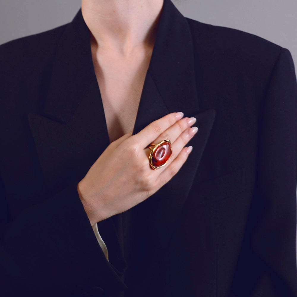 Ring - Marble Amber