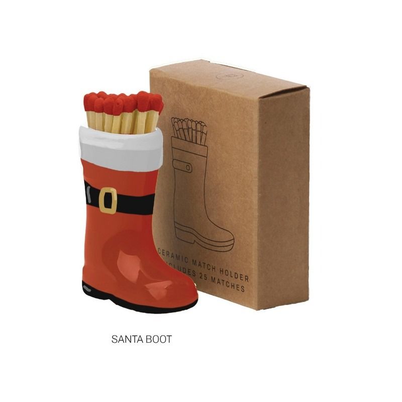 Paddywax Santa Boot Matches Holder (25 Pcs) - Red