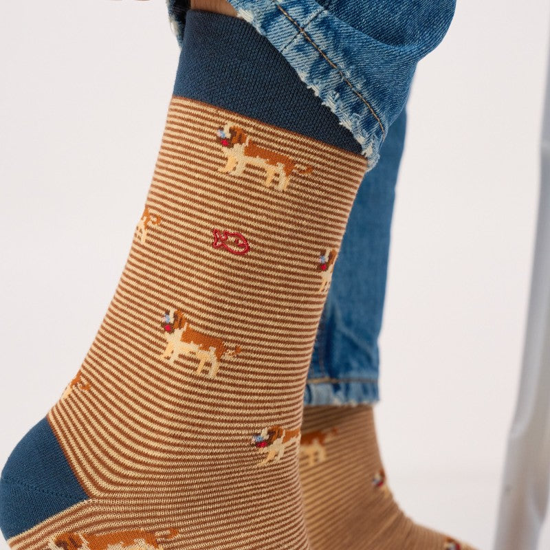 Billybelt - Animal Patterned Socks / Saint. Bernard