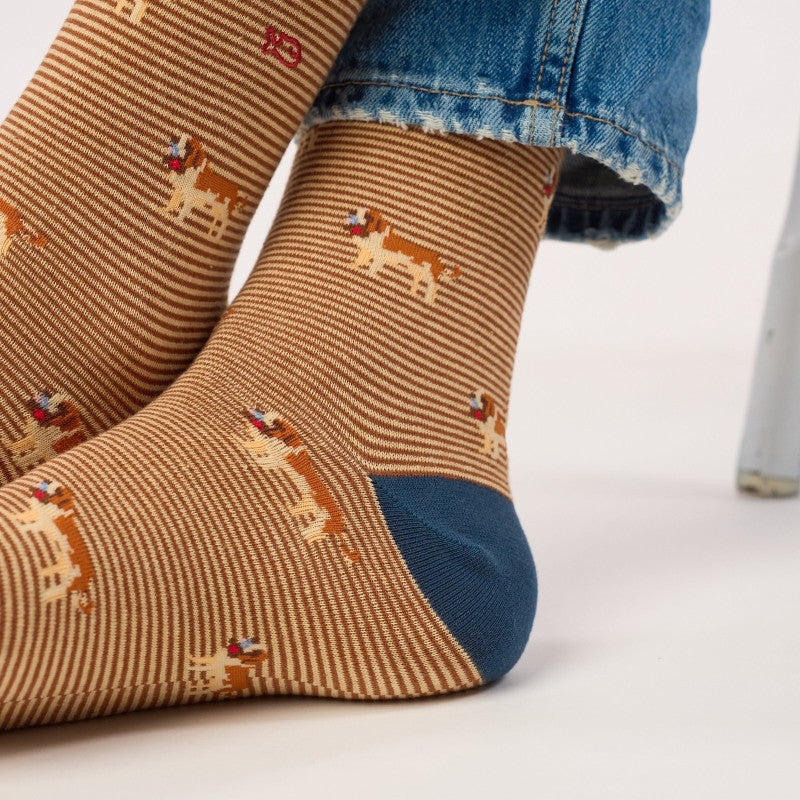 Billybelt - Animal Patterned Socks / Saint. Bernard
