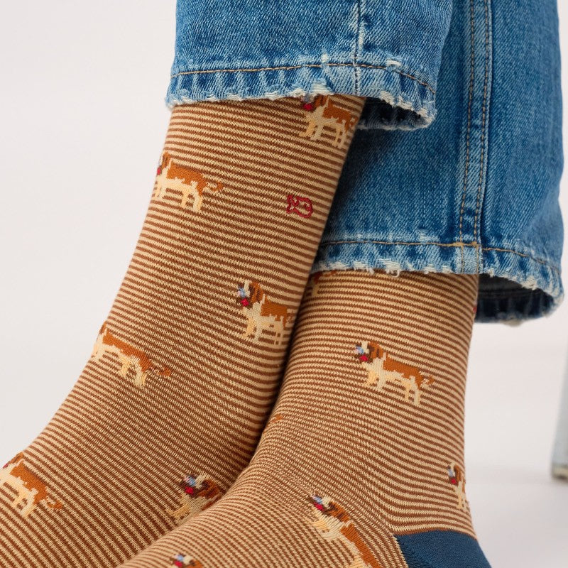 Billybelt - Animal Patterned Socks / Saint. Bernard