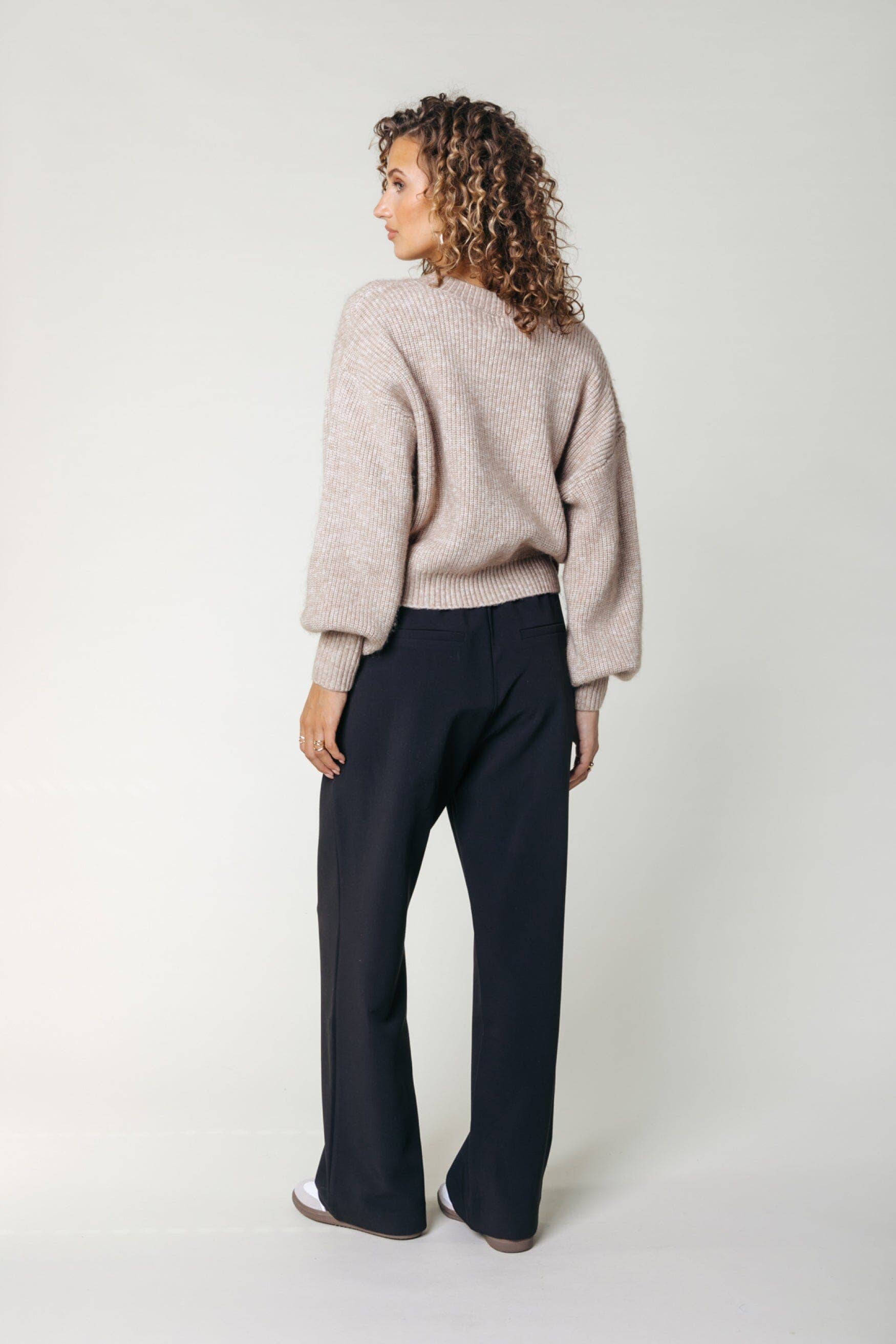 Feline broek met rechte pijpen - Zwart