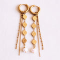 Oorringen - Gold Coins and Pearl Beads