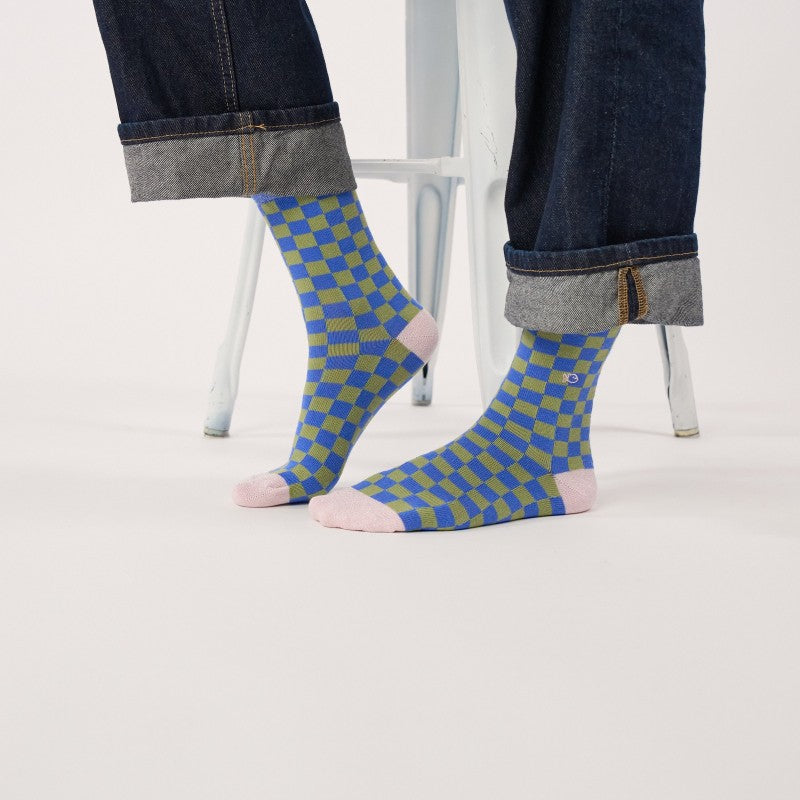 Billybelt - Checked Socks / Blue and Green