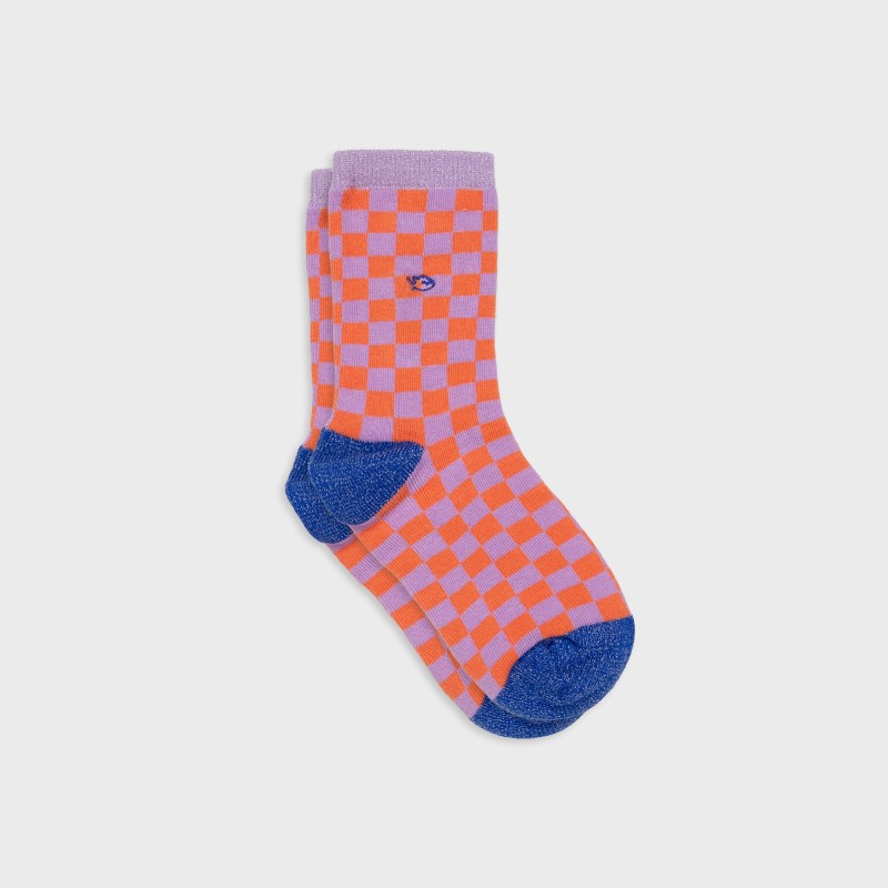 Billybelt - Checked Socks / Orange and Purple