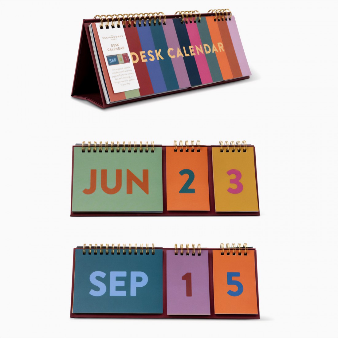 Perpetual Desk Calendar - Colourblock