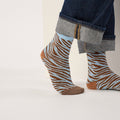 Billybelt Zebra Glitter Socks / Blue and Brown