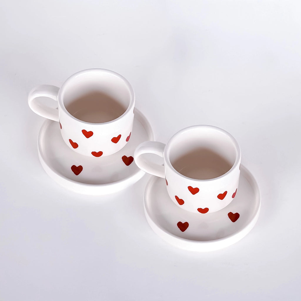 Espresso Set 2-delig - Amore / Tramonto Rood