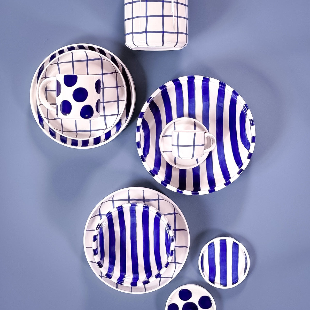 Kom - Strepen / Mare Blauw