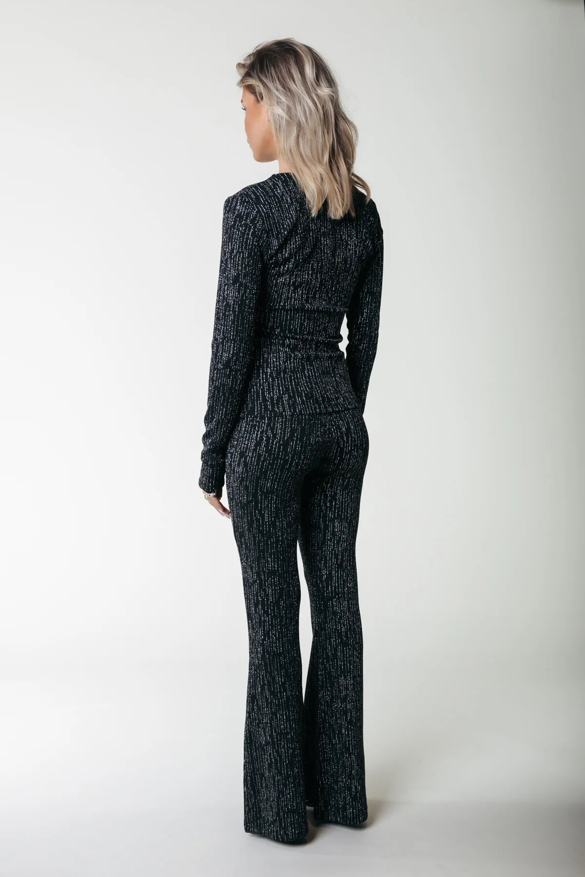 Flare broek - Metallic zilver