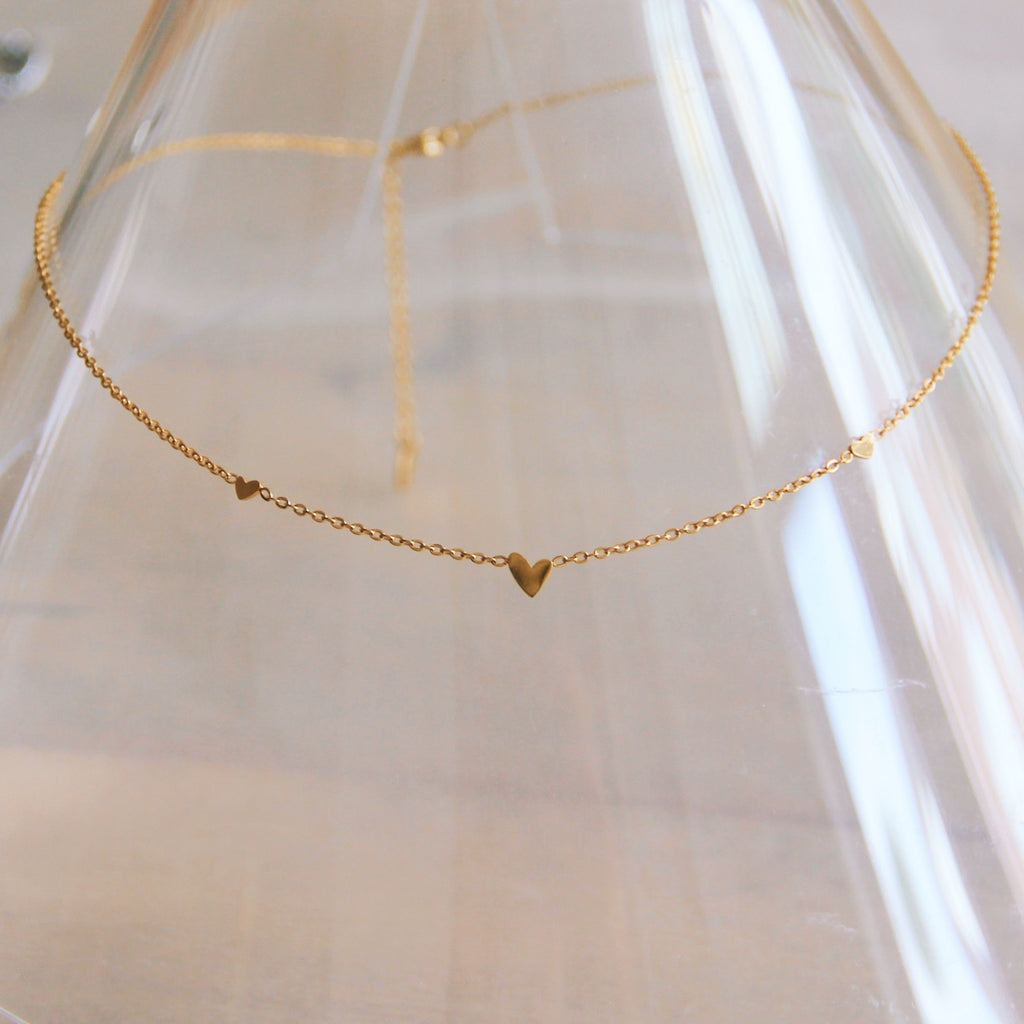 Ketting - Triple Mini Hearts