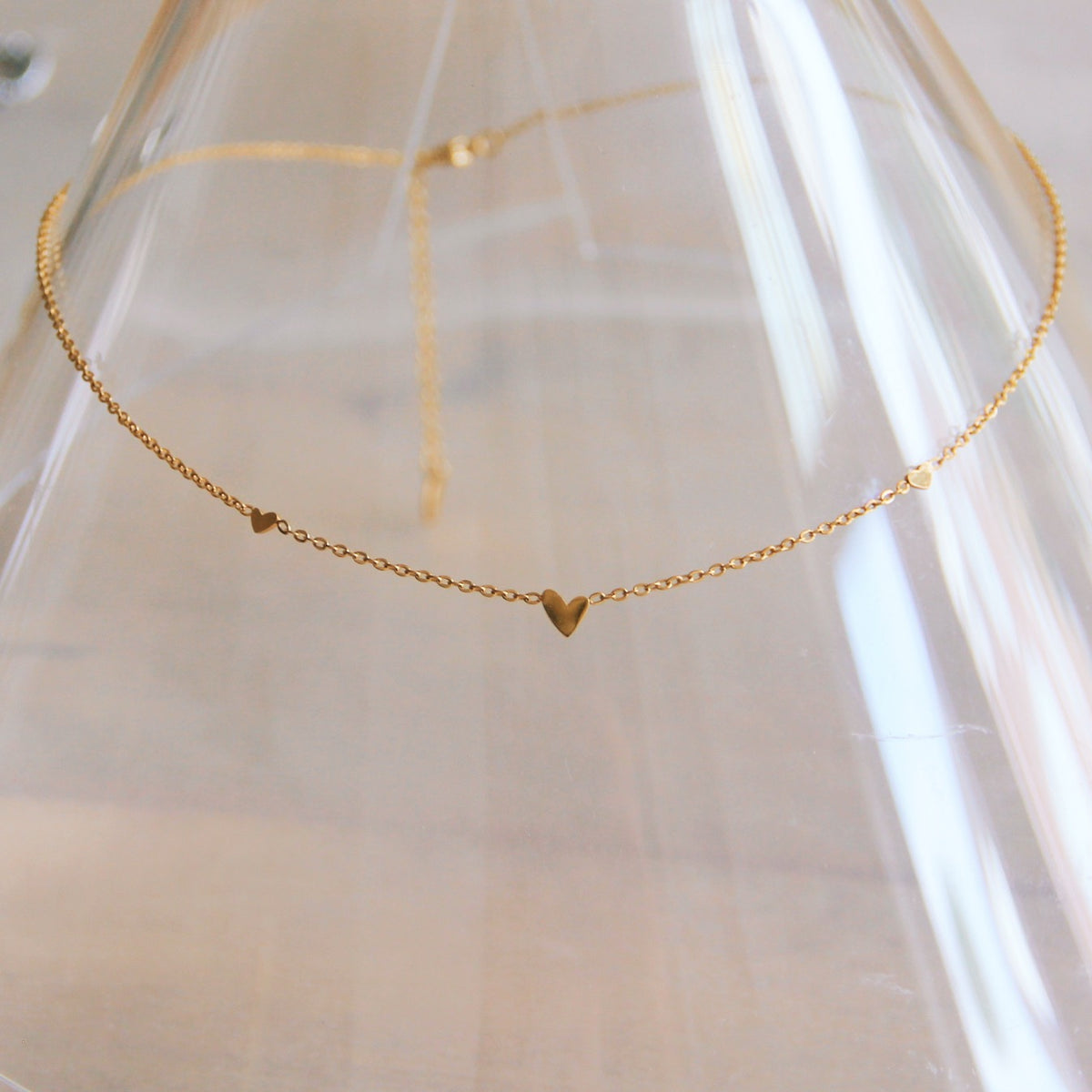 Ketting - Triple Mini Hearts