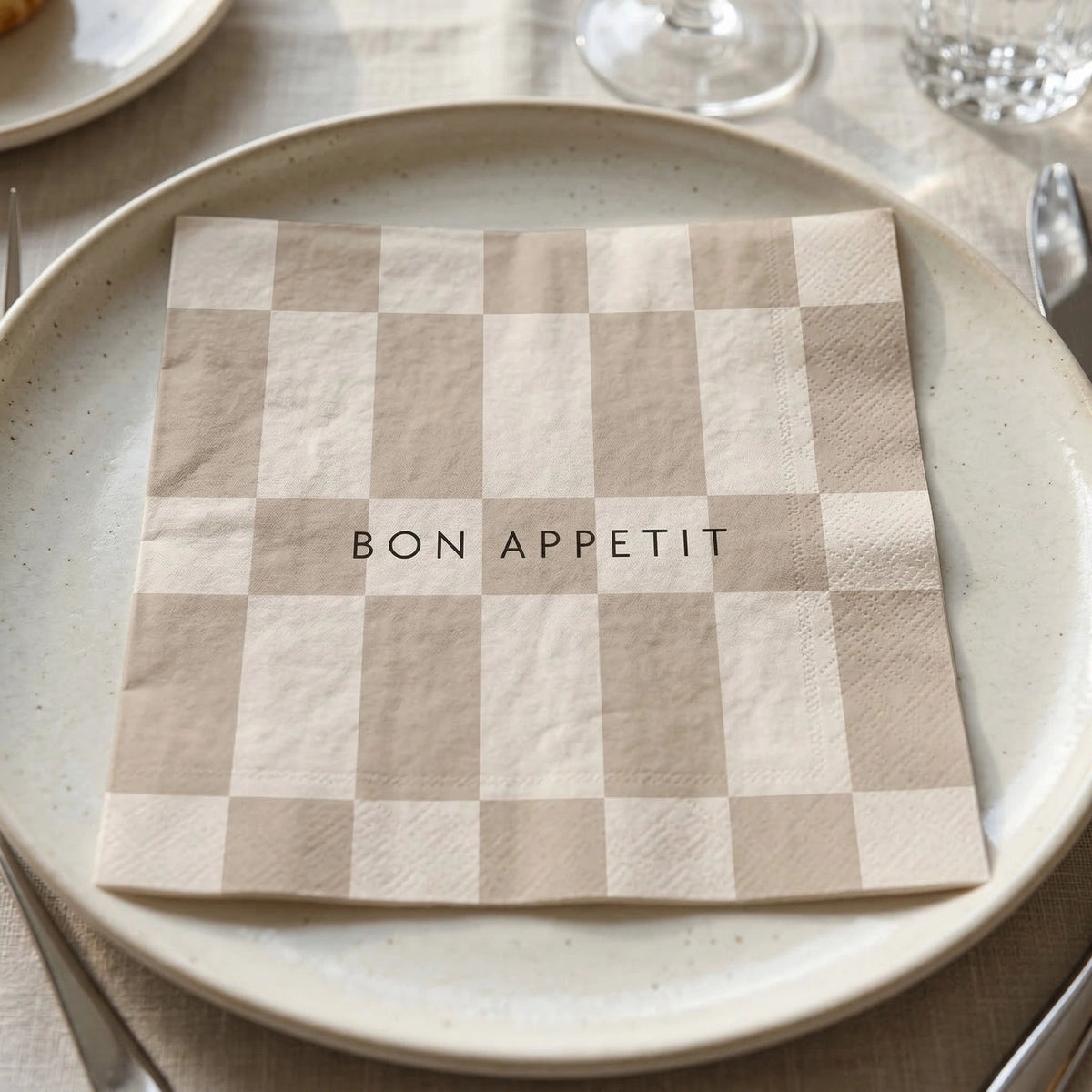 Papieren Servetten - Bon Appetit Beige