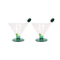 Set van 2 cocktailglazen - olijf