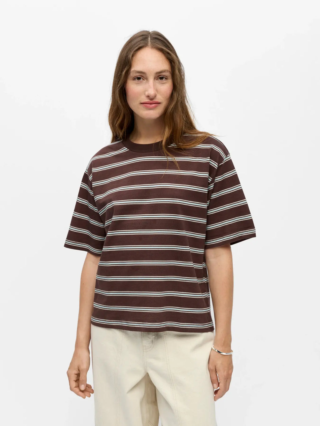 Object Loose Fit T-Shirt - Seal Brown / Winter Sky