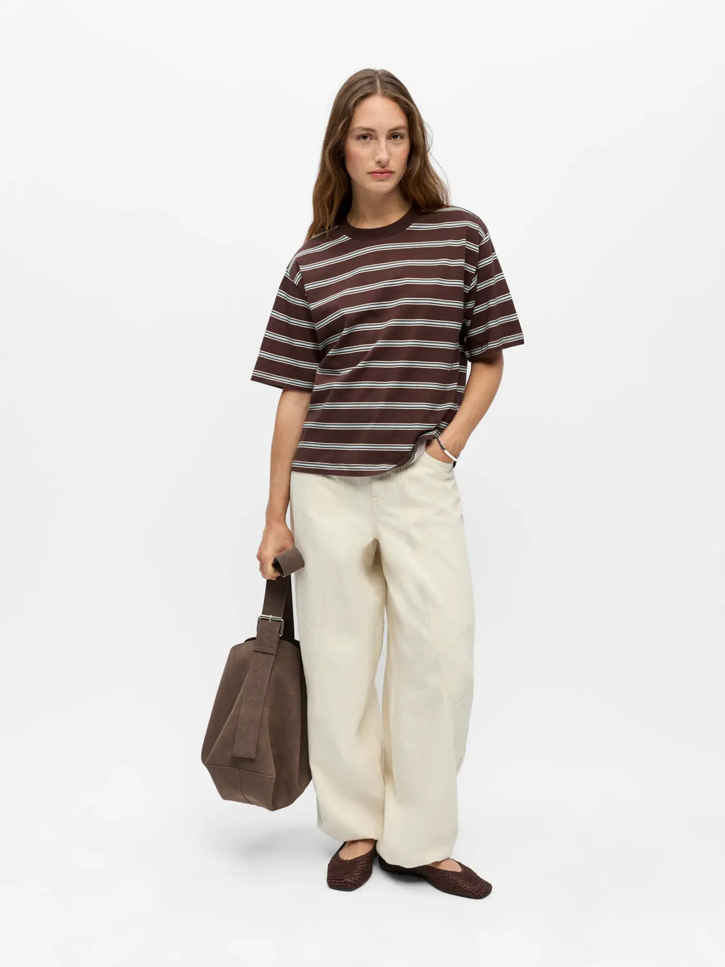 Object Loose Fit T-Shirt - Seal Brown / Winter Sky