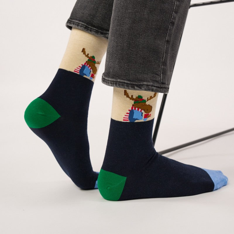 Billybelt - Patterned Socks / Coffee Reindeer