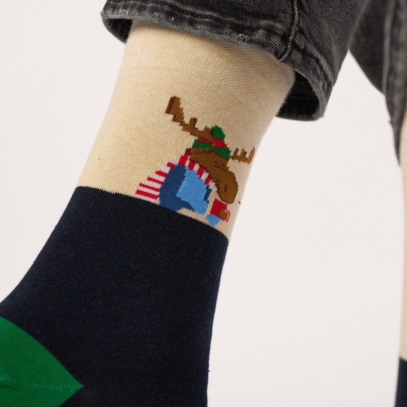 Billybelt - Patterned Socks / Coffee Reindeer