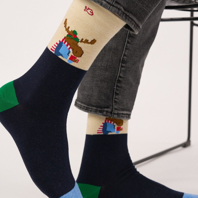 Billybelt - Patterned Socks / Coffee Reindeer