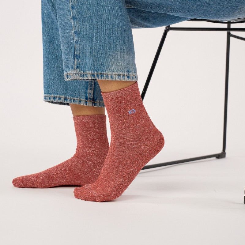 Billybelt Plain Glitter Socks / Brick