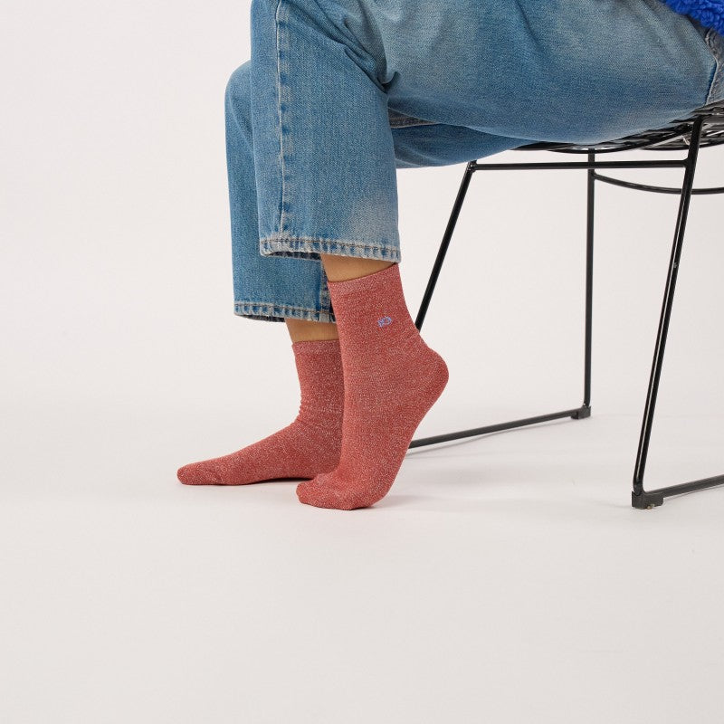 Billybelt Plain Glitter Socks / Brick