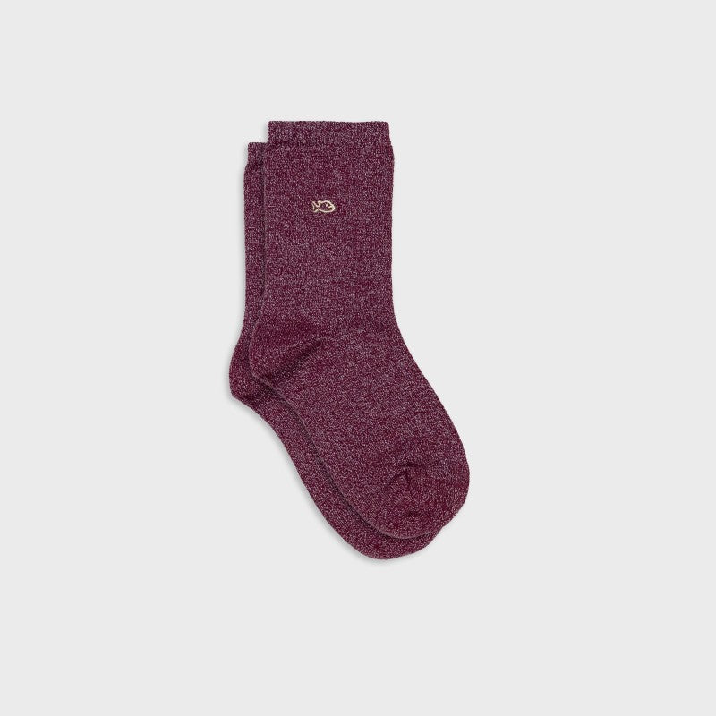 Billybelt Plain Glitter Socks / Eggplant