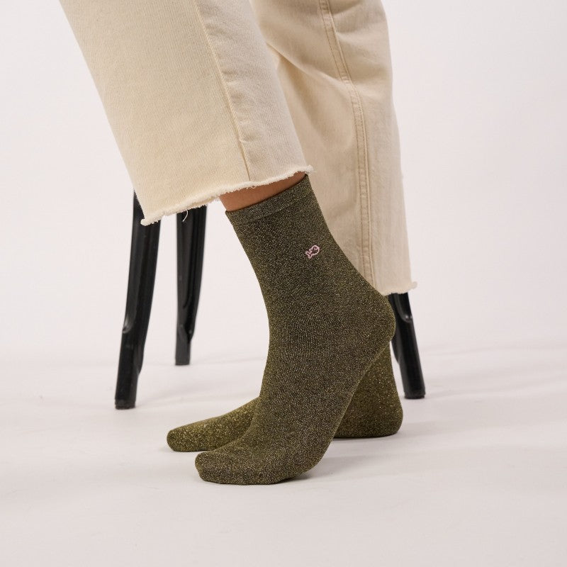 Billybelt Plain Glitter Socks / Khaki