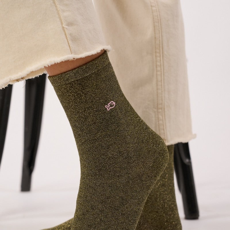 Billybelt Plain Glitter Socks / Khaki