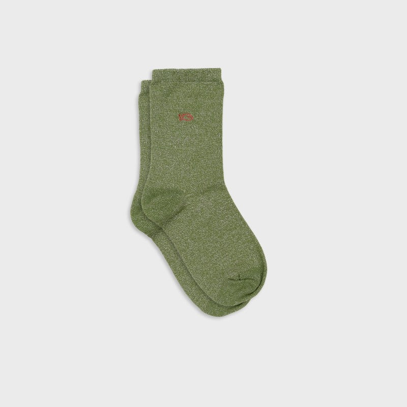 Billybelt Plain Glitter Socks / Basil