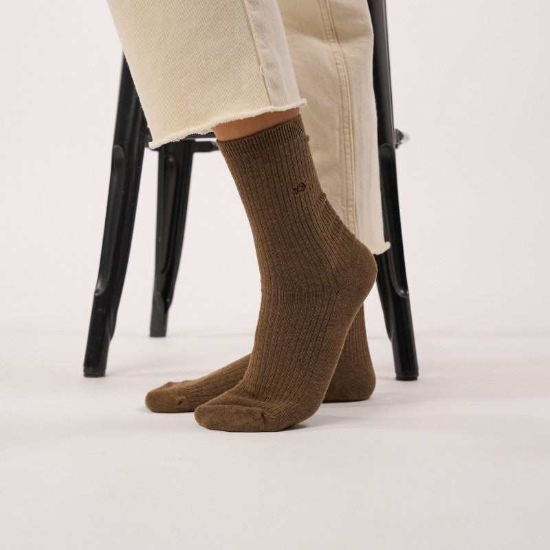 Billybelt Plain Ribbed Socks / Brown