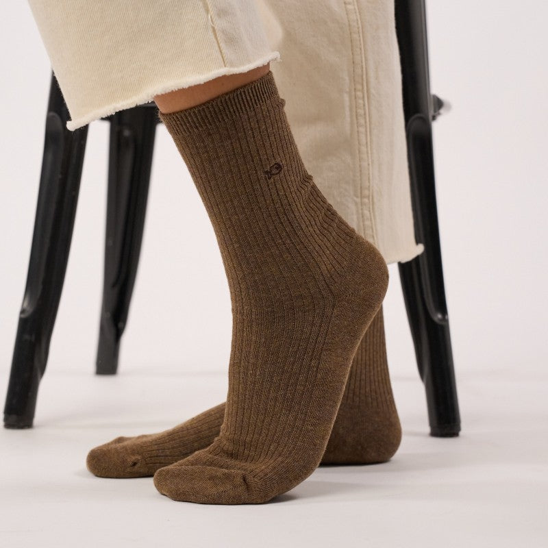 Billybelt Plain Ribbed Socks / Brown