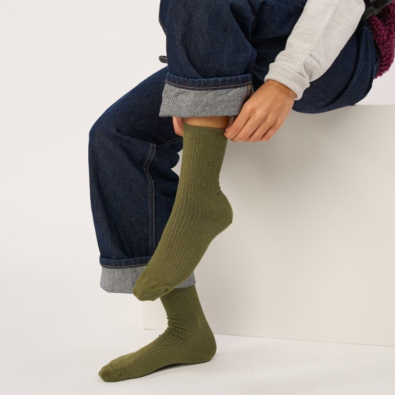 Billybelt Plain Ribbed Socks / Khaki