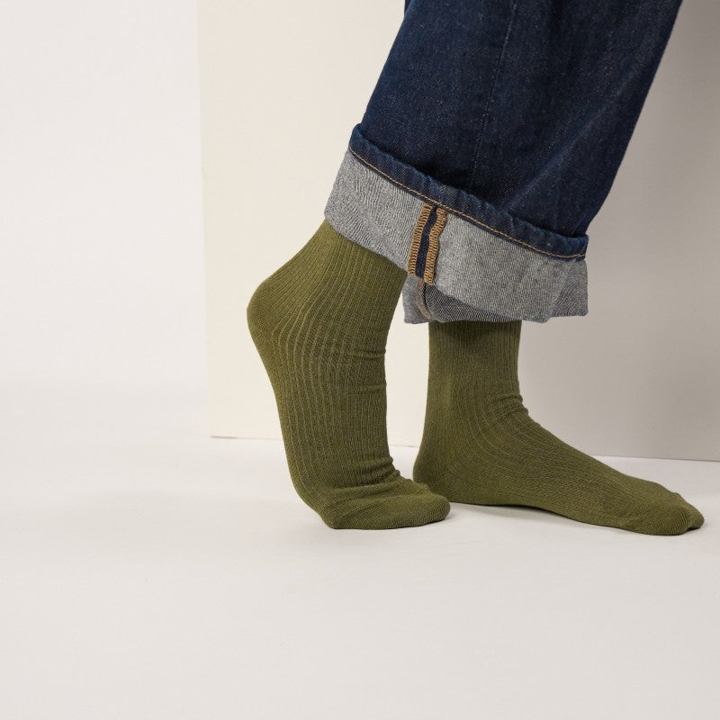 Billybelt Plain Ribbed Socks / Khaki