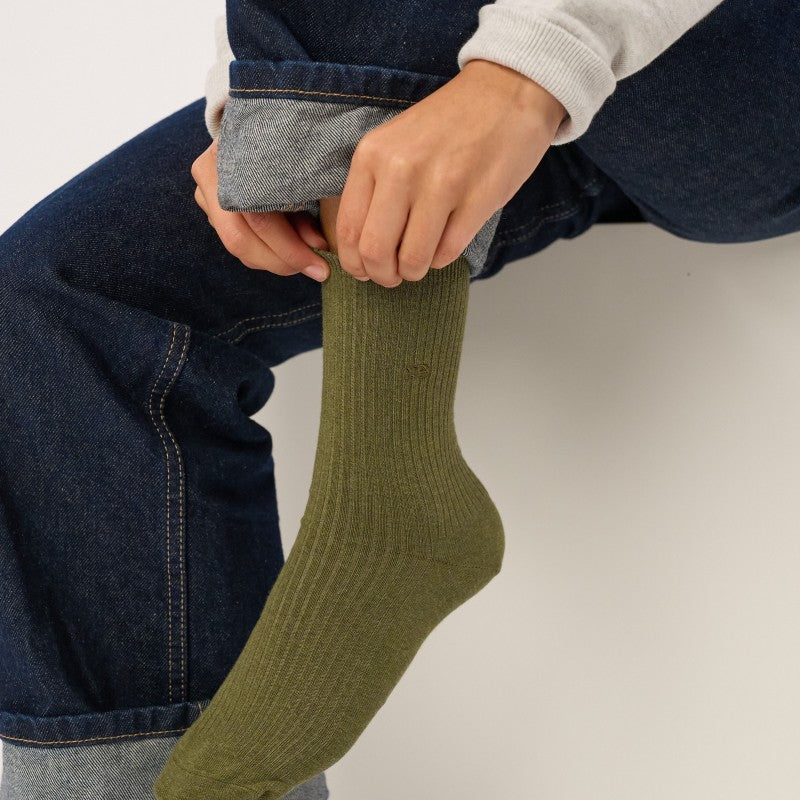 Billybelt Plain Ribbed Socks / Khaki