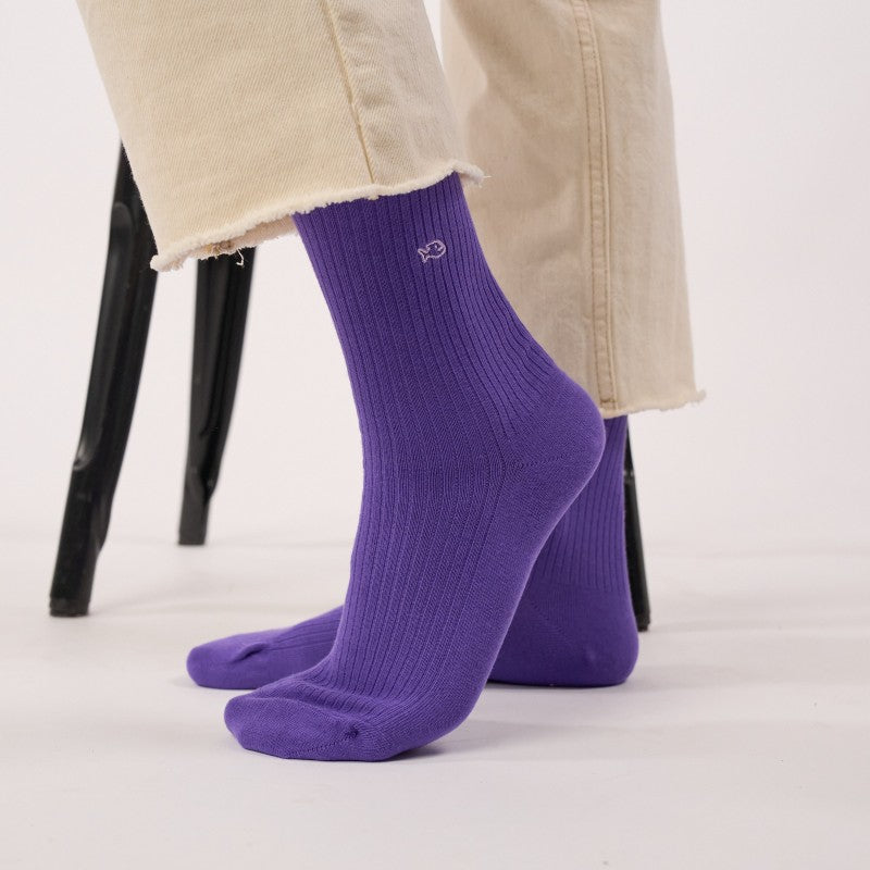 Billybelt Plain Ribbed Socks / Purple