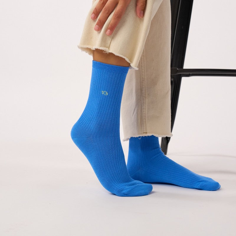 Billybelt Plain Ribbed Socks / Blue