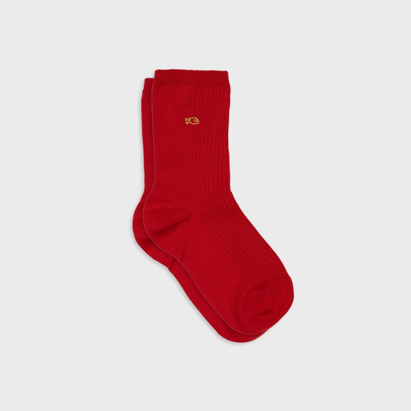 Billybelt Plain Ribbed Socks / Red