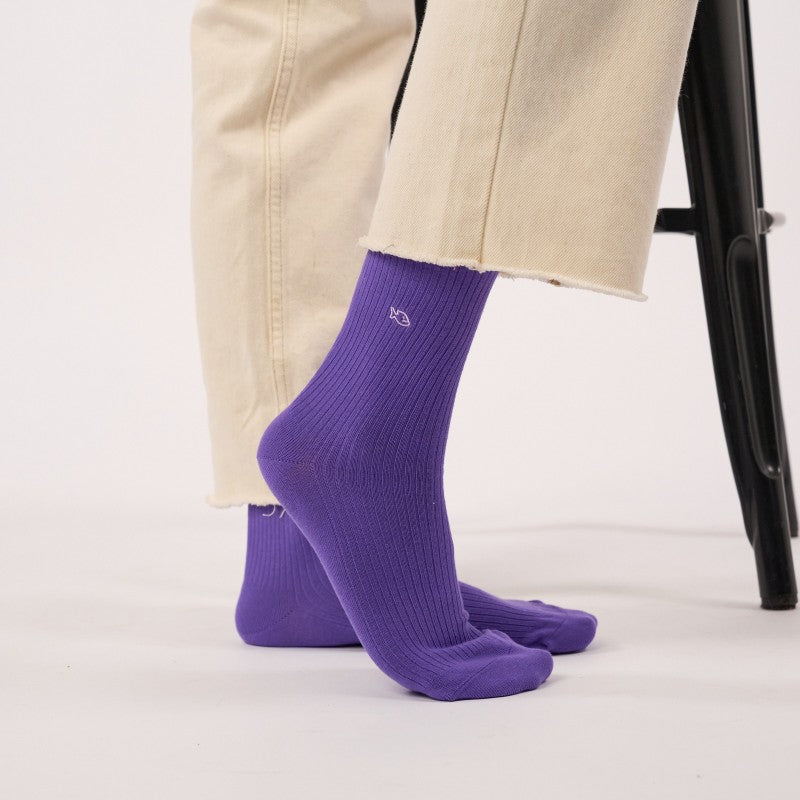 Billybelt Plain Ribbed Socks / Purple